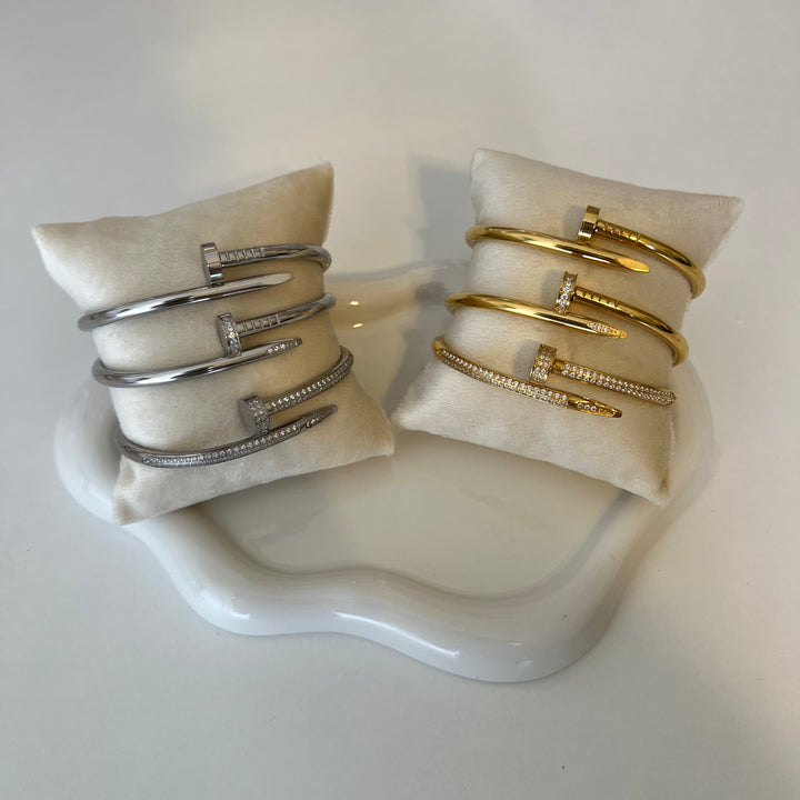 Nail Bracelet Diamond Paved