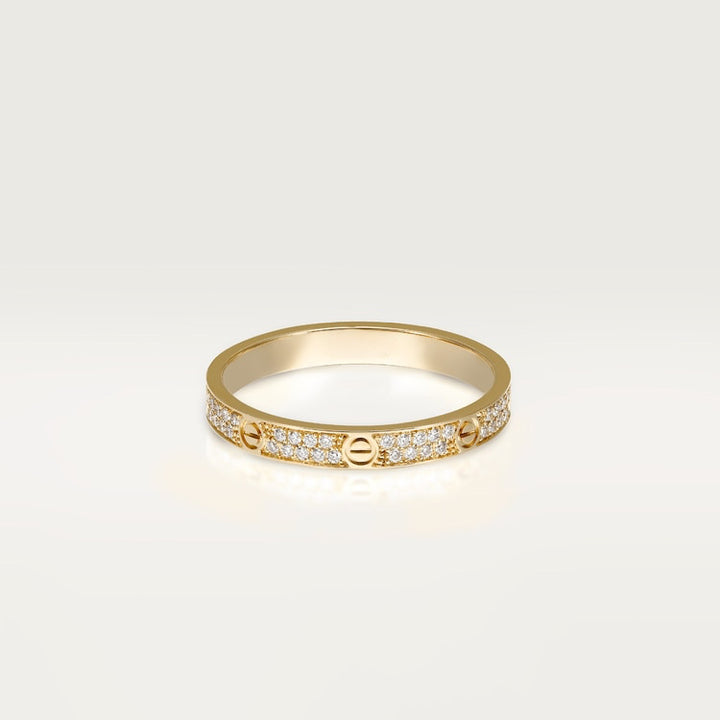 Aimee Thin Diamond Paved Love Ring 3mm