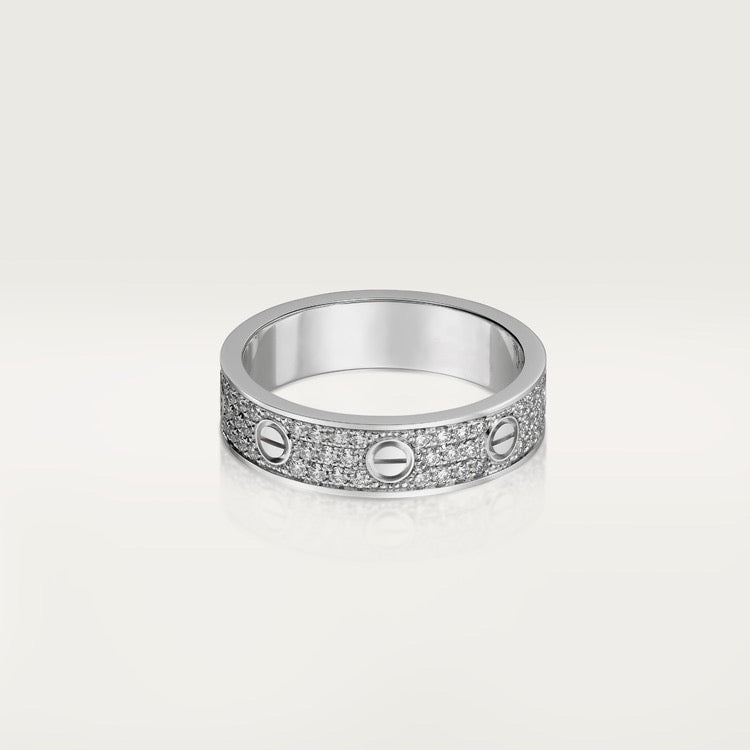 Aimee Diamond Paved Love Ring 4mm