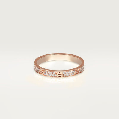 Aimee Thin Diamond Paved Love Ring 3mm