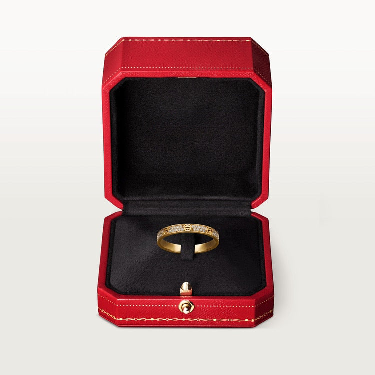 Aimee Thin Diamond Paved Love Ring 3mm