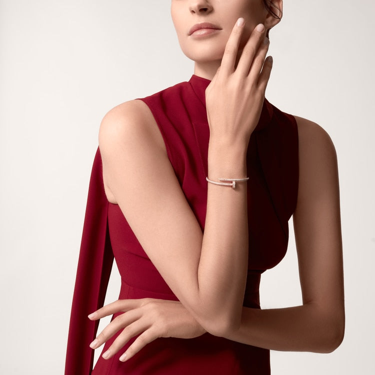 Nail Bracelet Diamond Paved